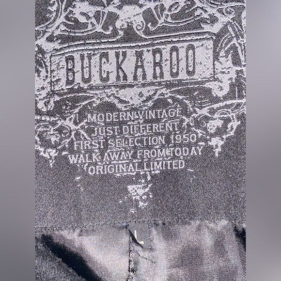 Vintage Buckaroo Modern J1950 Wool Black‎ Pea Coat Eight Button Men L Cowboy - Picture 3 of 11